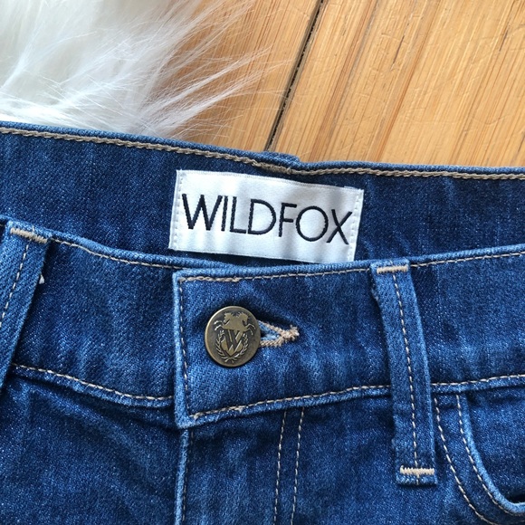 WILDFOX Lara Mid Rise Denim Cutoff Shorts - Picture 3 of 6